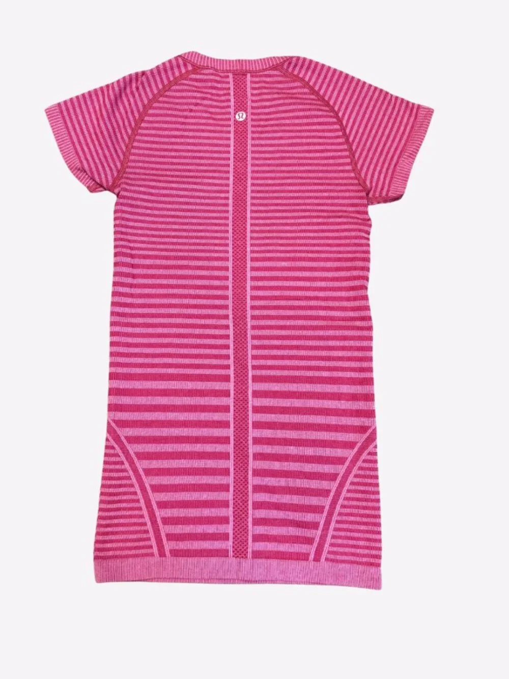 Lululemon Swiftly Tech Short Sleeve Heathered Berry Rumble Pink Striped Sz 6